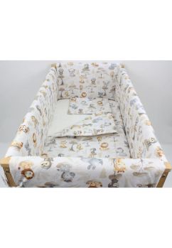 Lenjerie 7 piese, Prichindel, bumbac, Monkey, multicolor, 120x60 cm
