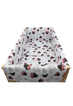 Lenjerie 7 piese, Prichindel, fundite rosii, bumbac, 120x60 cm, alb