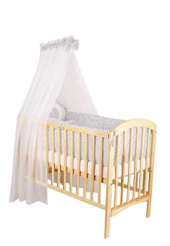 Lenjerie cu baldachin, 6 piese, inimioara bluemarin, 120x60 cm