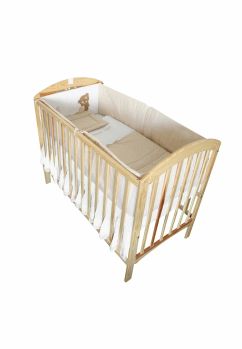 Lenjerie patut, 5 piese, little bear, crem, 120 x 60 cm