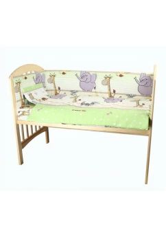 Lenjerie patut, 5 piese, Safari verde, 140x70 cm