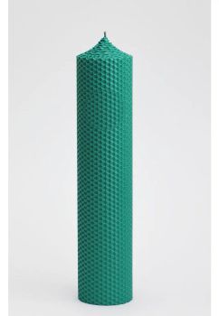 Lumanare tip fagure, din ceara naturala, turquoise, 30cm