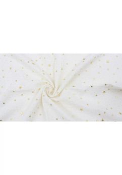 Muselina, Metalic stars, ivory, 80 x 67 cm
