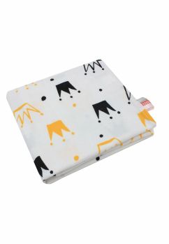 Paturica flanel bumbac, coronite galbene, 80 x 100 cm