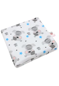 Paturica flanel bumbac, cute teddy, alb, 80 x 100 cm