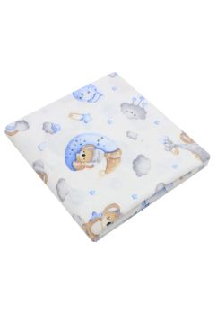Paturica flanel bumbac, koala cu steluta albastra, 80 x 100 cm