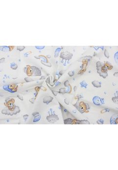 Paturica flanel bumbac, koala cu steluta albastra, 80 x 100 cm