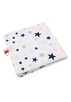 Paturica flanel bumbac, stelute roz, 80 x 100 cm
