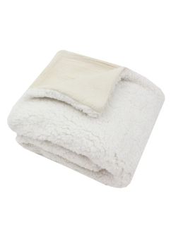 Paturica Teddy deluxe, verso muselina crem, 80 x 100 cm, crem