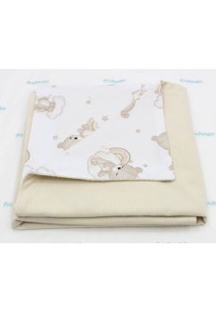 Paturica velvet deluxe, verso bumbac urs pe nor, crem, 75 x 100 cm