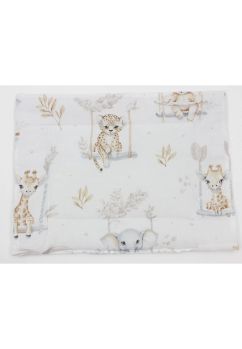 Perna slim, bumbac, Animalute pe leagan, crem, 37 x 28 cm