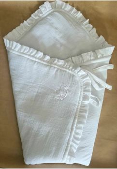 Port bebe multifunctional, Premium, muselina, alb, 80 x 75 cm