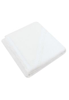 Prosop cu gluga, bumbac, Sisi, cu dantela, alb, 80 x 100 cm