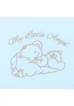 Prosop cu gluga, My little angel, auriu, bumbac, alb, 75 x 75 cm