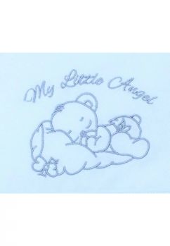 Prosop cu gluga, My little angel, gri, bumbac, alb, 75 x 75 cm