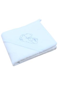 Prosop cu gluga, Ursuletul somnoros gri, bumbac, alb, 75 x 75 cm