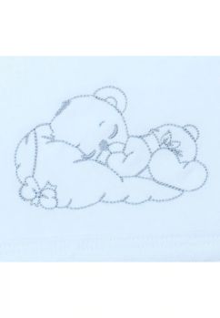 Prosop cu gluga, Ursuletul somnoros gri, bumbac, alb, 75 x 75 cm
