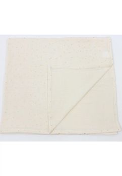 Prosopel de maini, metalic dots, muselina, ivory, 37x30 cm
