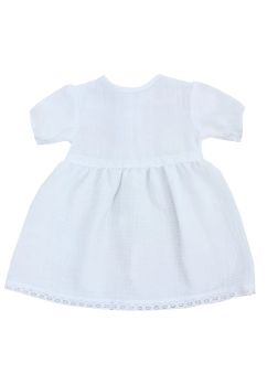 Rochie maneca scurta, muselina, Raluca, alb