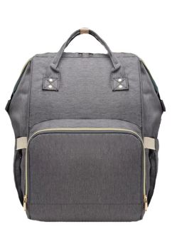 Rucsac pentru mamici, Simi, poliester, gri, 40 x 16 x 26 cm