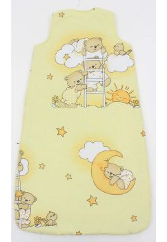 Sac de dormit, cu umplutura, Ursuletul somnoros, bumbac, galben