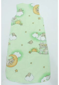 Sac de dormit, cu umplutura, Ursuletul somnoros, bumbac, verde