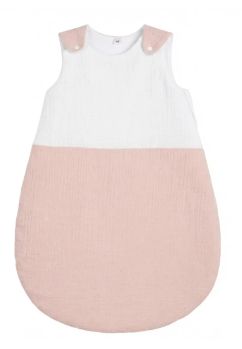 Sac de dormit din muselina, fara umplutura, bulinute metalice, roz