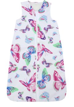 Sac de dormit, fara umplutura, doua straturi bumbac, Butterfly, multicolor