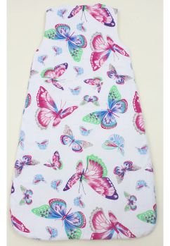 Sac de dormit, fara umplutura, doua straturi bumbac, Butterfly, multicolor