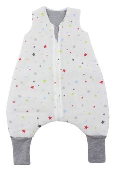 Sac de dormit, vara, cu picioare, muselina stelute colorate