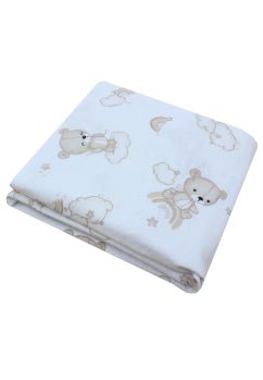 Scutec bumbac, Ursulet pe norisor, crem, 80x70cm