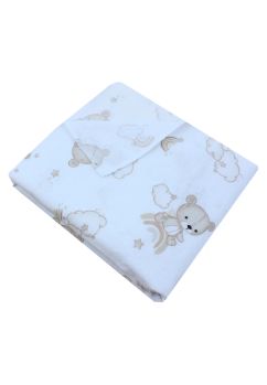 Scutec bumbac, Ursulet pe norisor, crem, 80x70cm