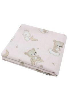 Scutec bumbac, Ursulet pe norisor, roz, 80x70cm