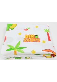 Scutec flanel bumbac, Dinosaurs, multicolor, 80x70cm
