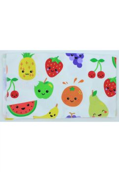 Scutec flanel bumbac, Fruits, multicolor, 80x70cm