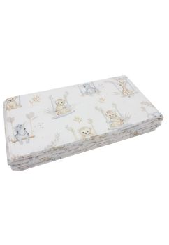 Set 2 aparatori, bumbac, Animalute pe leagan, crem, 120x60 cm