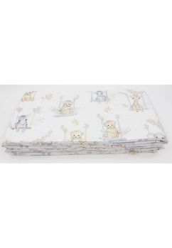 Set 2 aparatori, bumbac, Animalute pe leagan, crem, 120x60 cm