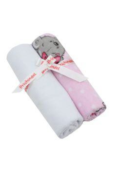 Set 2 scutece, bumbac, It is a girl, roz, 80x70cm