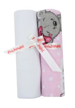 Set 2 scutece, bumbac, It is a girl, roz, 80x70cm