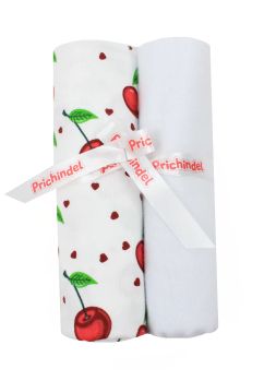 Set 2 scutece, flanel bumbac, Cirese, multicolor, 80x70cm