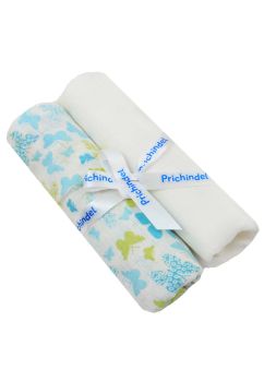Set 2 scutece, muselina, Butterfly turcoaz, 75 x 70 cm, multicolor