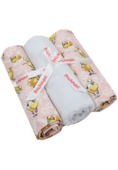Set 3 scutece, Ratuste, muselina si finet, bumbac, alb, 75x70cm
