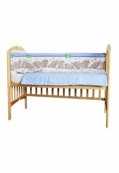 Set aparatoare patut, Elefant albastru sir, 120 x 60 cm