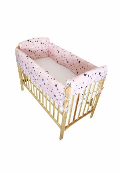Set aparatoare patut, Maxi, 2 fete, stelutele roz, 120 x 60 cm