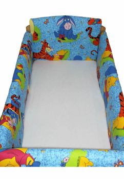 Set aparatoare patut, Maxi, Winnie si Aiurel, albastre, 120 x 60 cm
