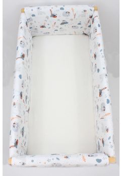 Set aparatori patut, Maxi, bumbac, Little animals, 120x60 cm, alb