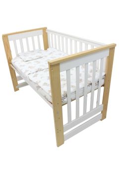 Set lenjerie, Prichindel, Urs pe nor, flanel, 3 piese, crem, 120x60 cm