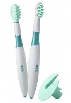 Set perii masaj gingii cu inel de protectie, turcoaz
