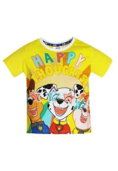 Tricou baieti, MS, bumbac, Happy Thoughts, galben