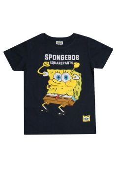 Tricou, maneca scurta, bumbac, Spongebob squarepants, bleumarin